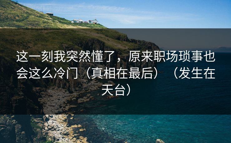 这一刻我突然懂了，原来职场琐事也会这么冷门（真相在最后）（发生在天台）