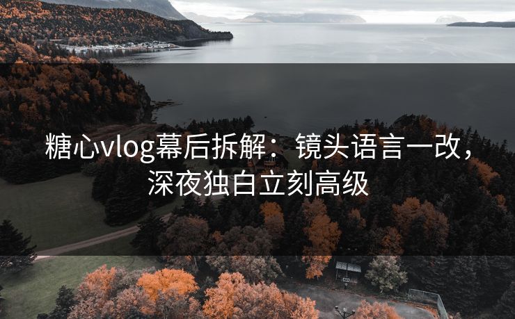 糖心vlog幕后拆解：镜头语言一改，深夜独白立刻高级
