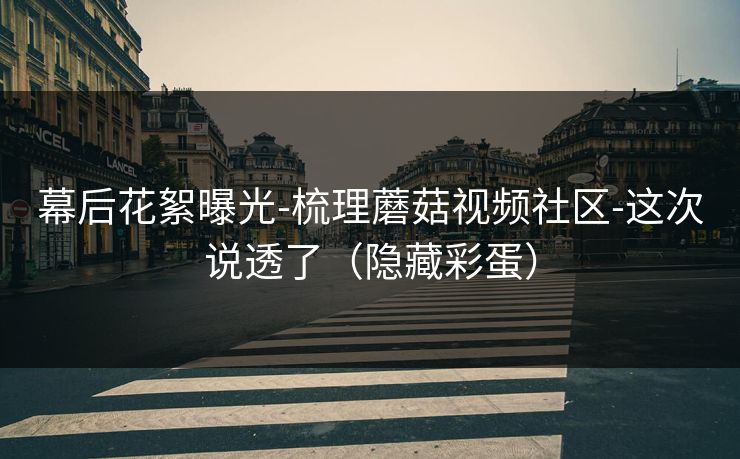 幕后花絮曝光-梳理蘑菇视频社区-这次说透了（隐藏彩蛋）