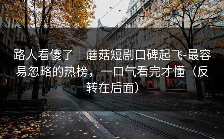 路人看傻了｜蘑菇短剧口碑起飞-最容易忽略的热榜，一口气看完才懂（反转在后面）