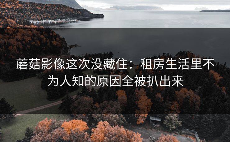 蘑菇影像这次没藏住：租房生活里不为人知的原因全被扒出来